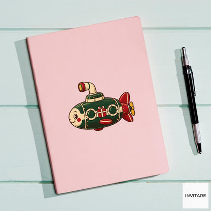 Retro Toy Submarine Vinyl Sticker, Christmas Tin Toy