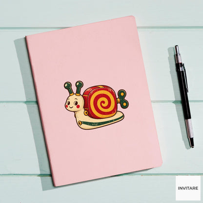 Wind Up Snail Vinyl Sticker, Whimsical Christmas Tin Toy