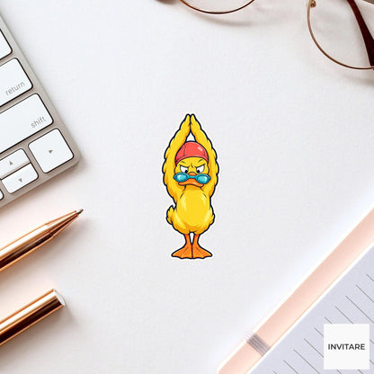 Duck Streamline Stretch Sticker, Pool Training Animal, Laptop Journal Planner Gift