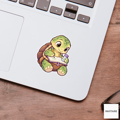 Turtle Lab-Notebook Sticker, Science Lab Animal, Laptop Journal Planner Gift