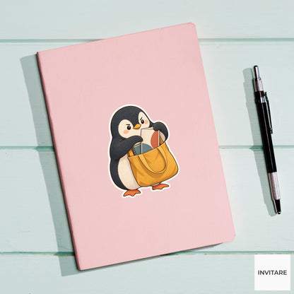 Penguin Gallery Tote Sticker, Museum Weekend Animal, Laptop Journal Planner Gift