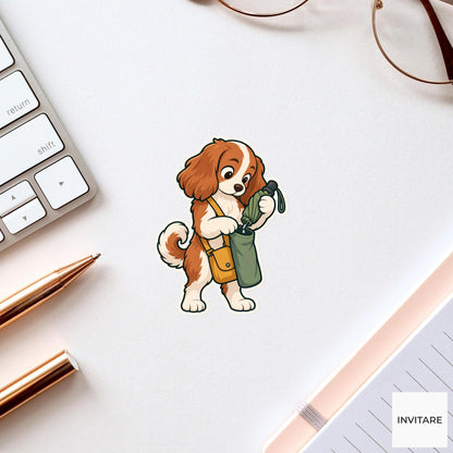 Dog Umbrella Drip Guard Sticker, Rail Commute Animal, Laptop Journal Planner Gift