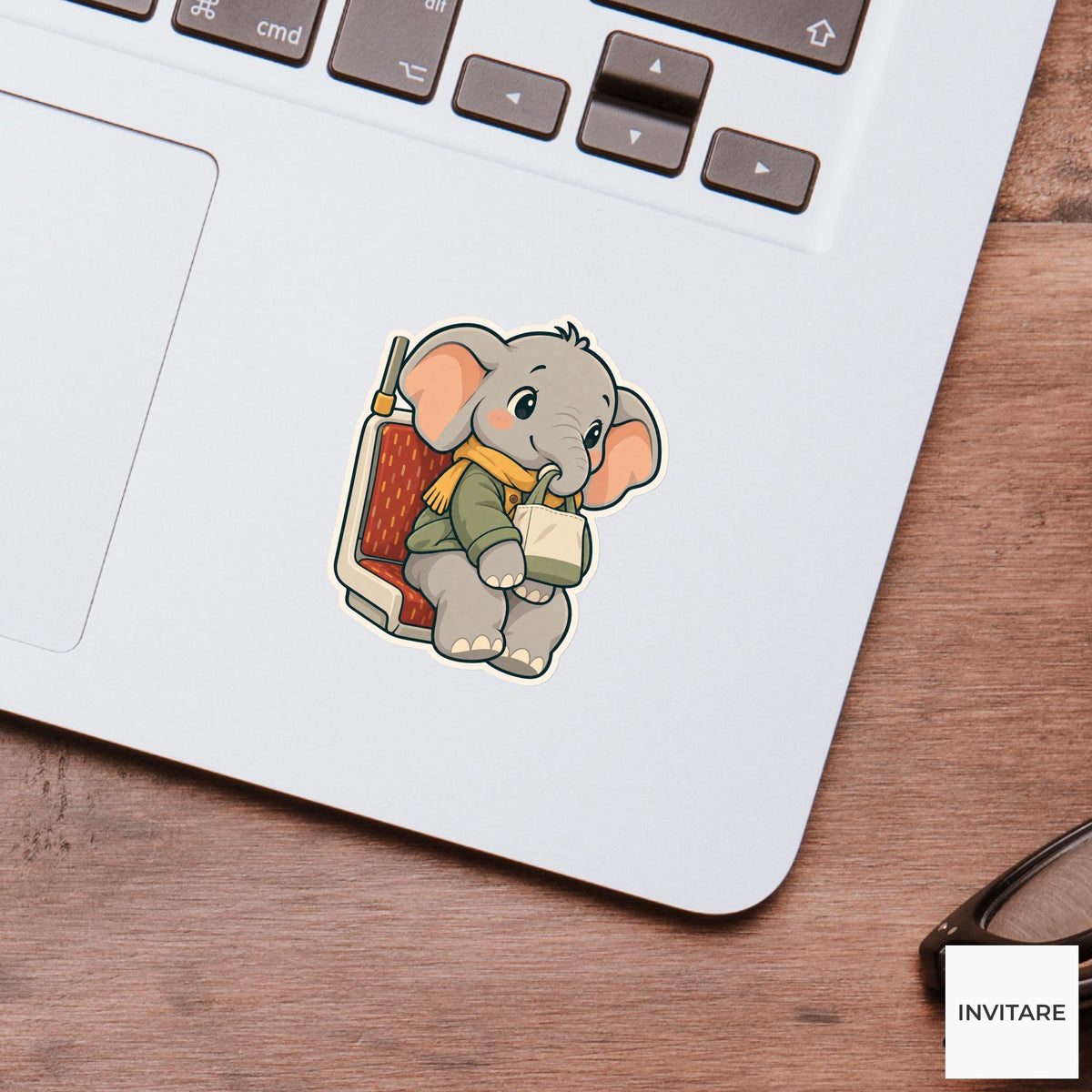 Elephant Trunk Bag Hook Sticker, Rail Commute Animal, Laptop Journal Planner Gift
