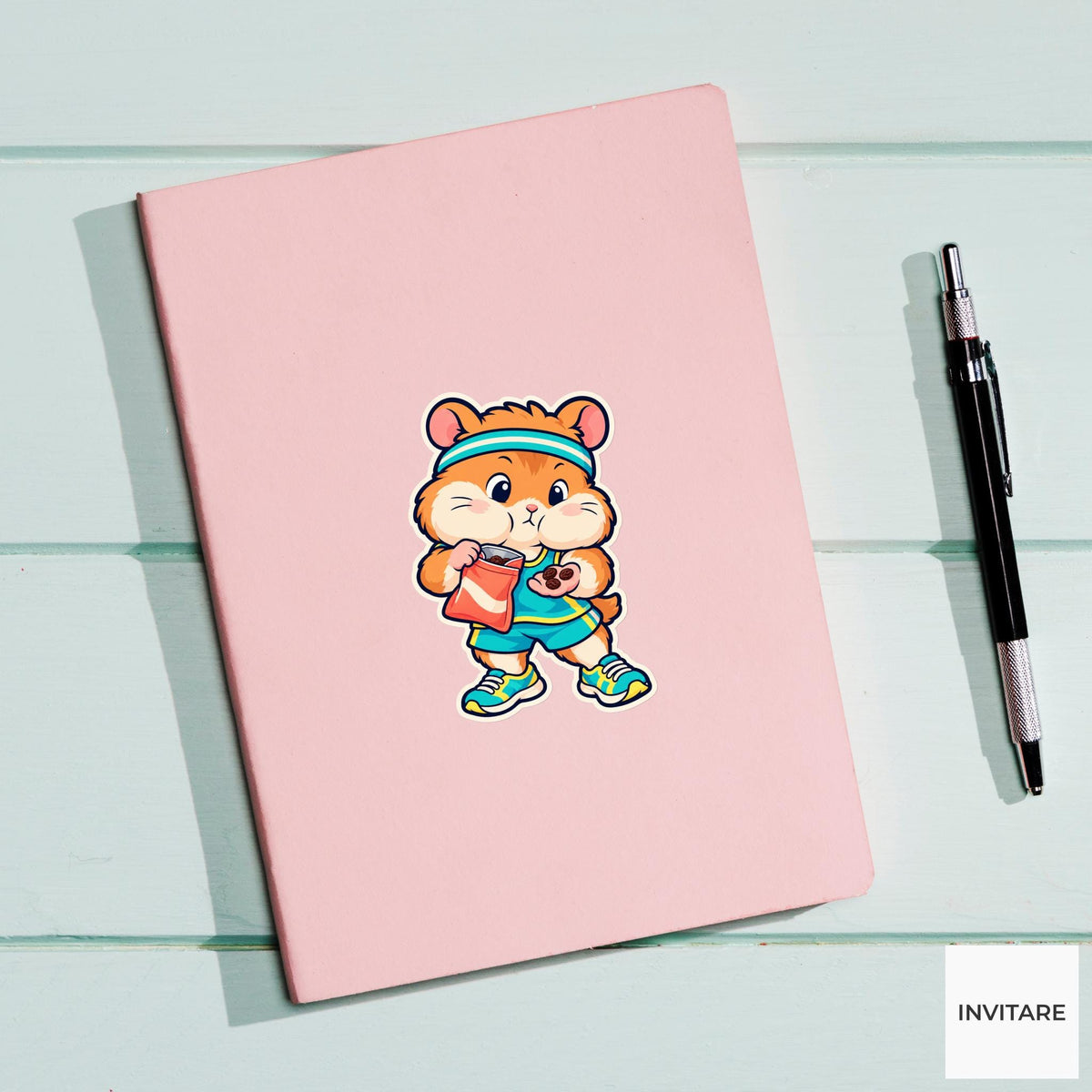 Hamster Raisin Reserve Sticker, Cute Running Animal, Training Log and Laptop Art, Jogger Gift