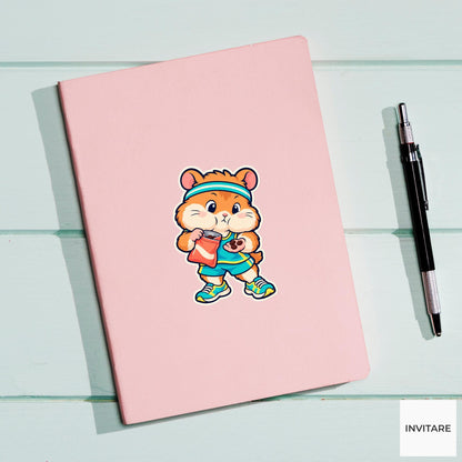 Hamster Raisin Reserve Sticker, Cute Running Animal, Training Log and Laptop Art, Jogger Gift