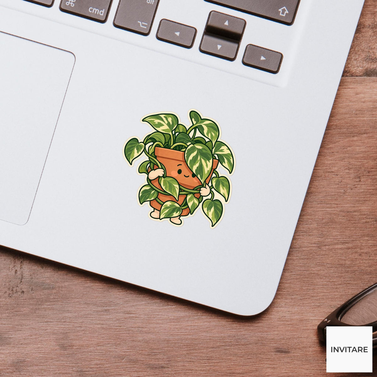 Pothos Cable Management Sticker, Office Mood Plant, Journal and Laptop Decor, Coworker Gift
