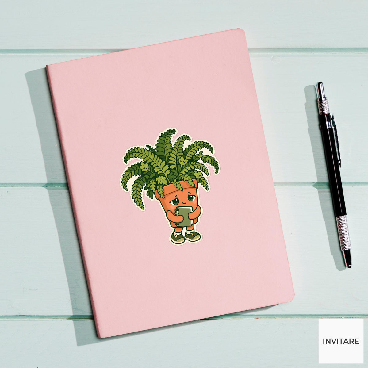 Fern Deadline Hair Sticker, Office Mood Plant, Journal and Laptop Decor, Coworker Gift