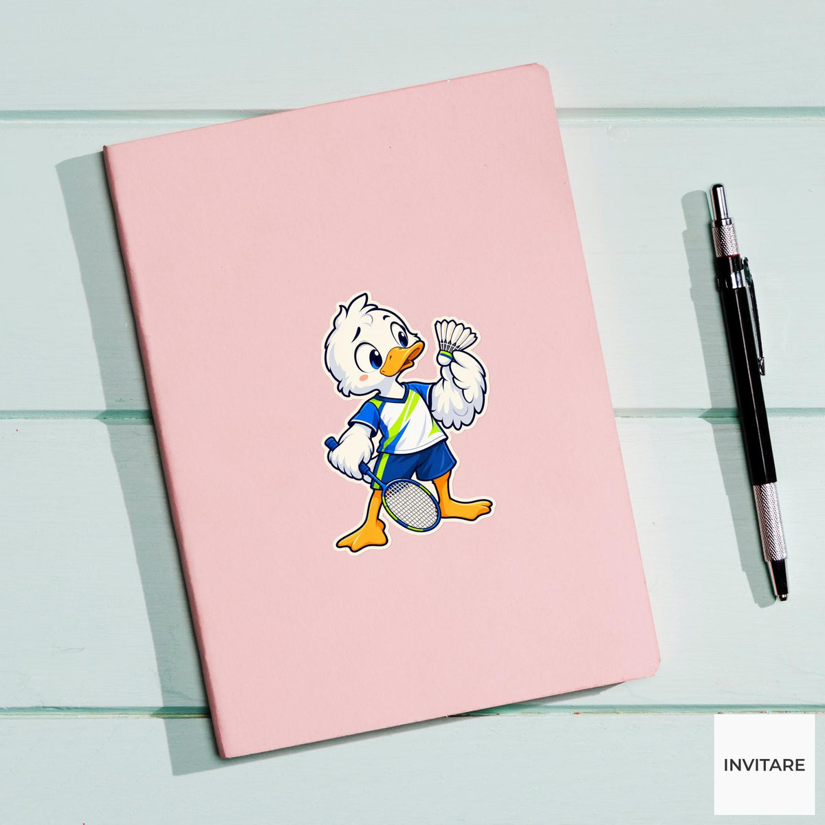 Duck Feather Comparison Sticker, Badminton Animal Art, Phone Case and Scrapbook Art, Club Friend Gift